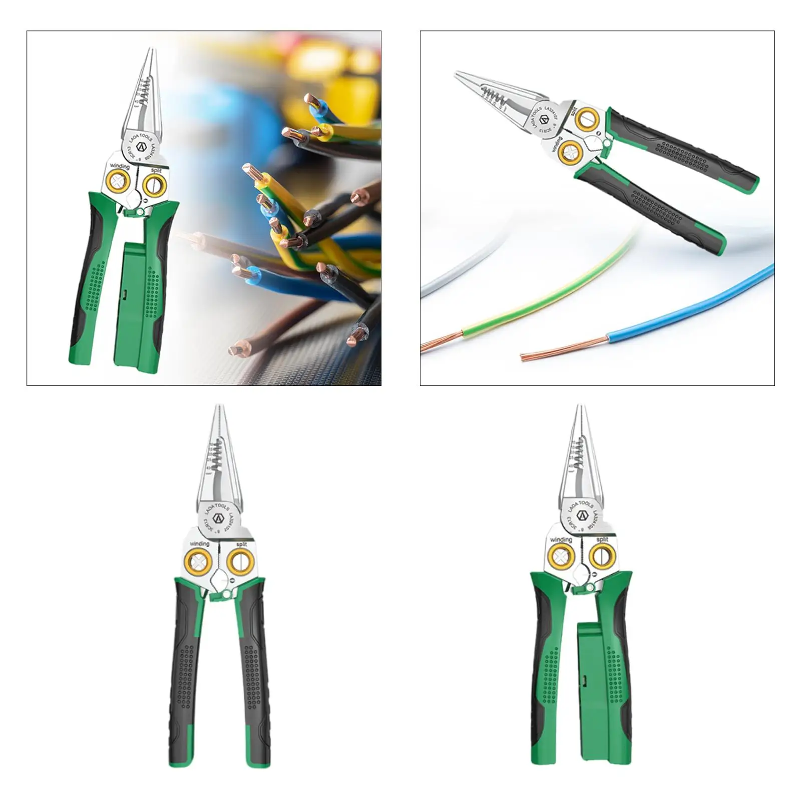 Multifunctional Wire Strippers Crimper Wire Pliers Wire Cutter Strippers Crimper for Wire Winding Clamping Wire Pulling