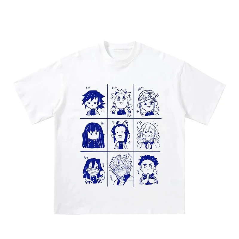 

Japanese Retro Animation Ghost Extinguishing Blade Casual Printing Men's Summer Casual Sports Short-sleeved T-shirt Top Tide Ins
