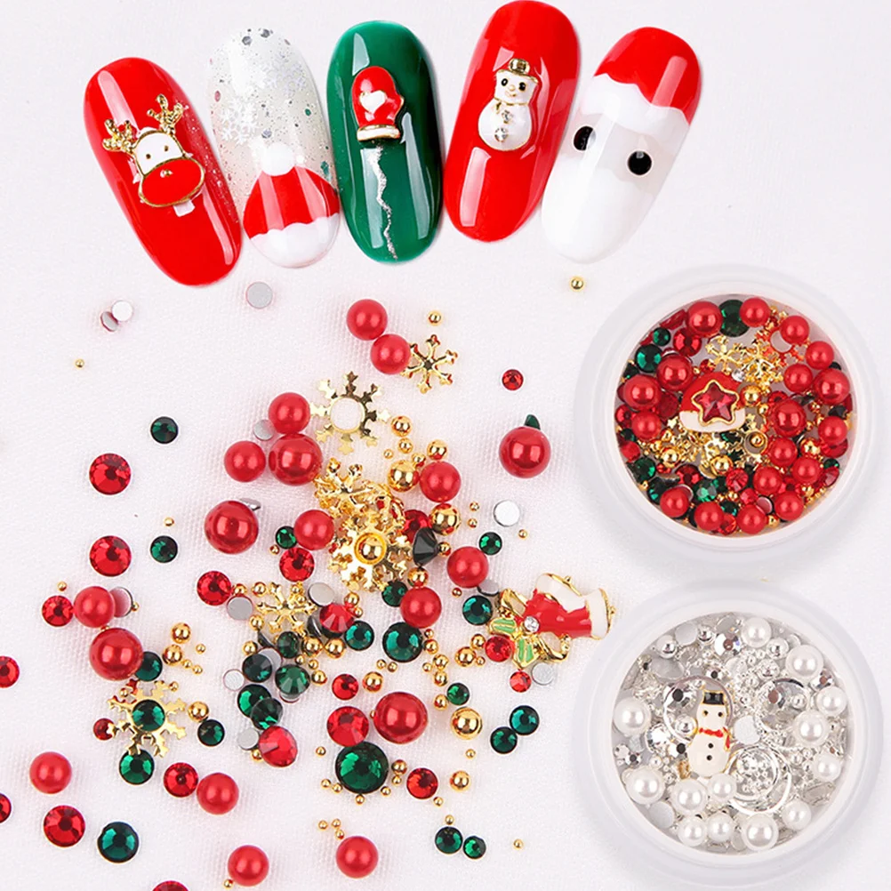 

Snowflake Nail Art Decorations Christmas Metal Stickers For Manicure Diy Alloy Glitter Patch Nail Decals Manicure