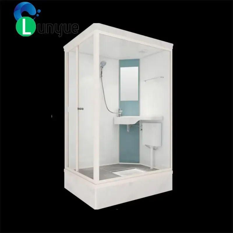 White Prefabricated Bathroom Unit Modular Shower Room All in One Bathroom Pod for Home Hotel Easy Install Waterproof