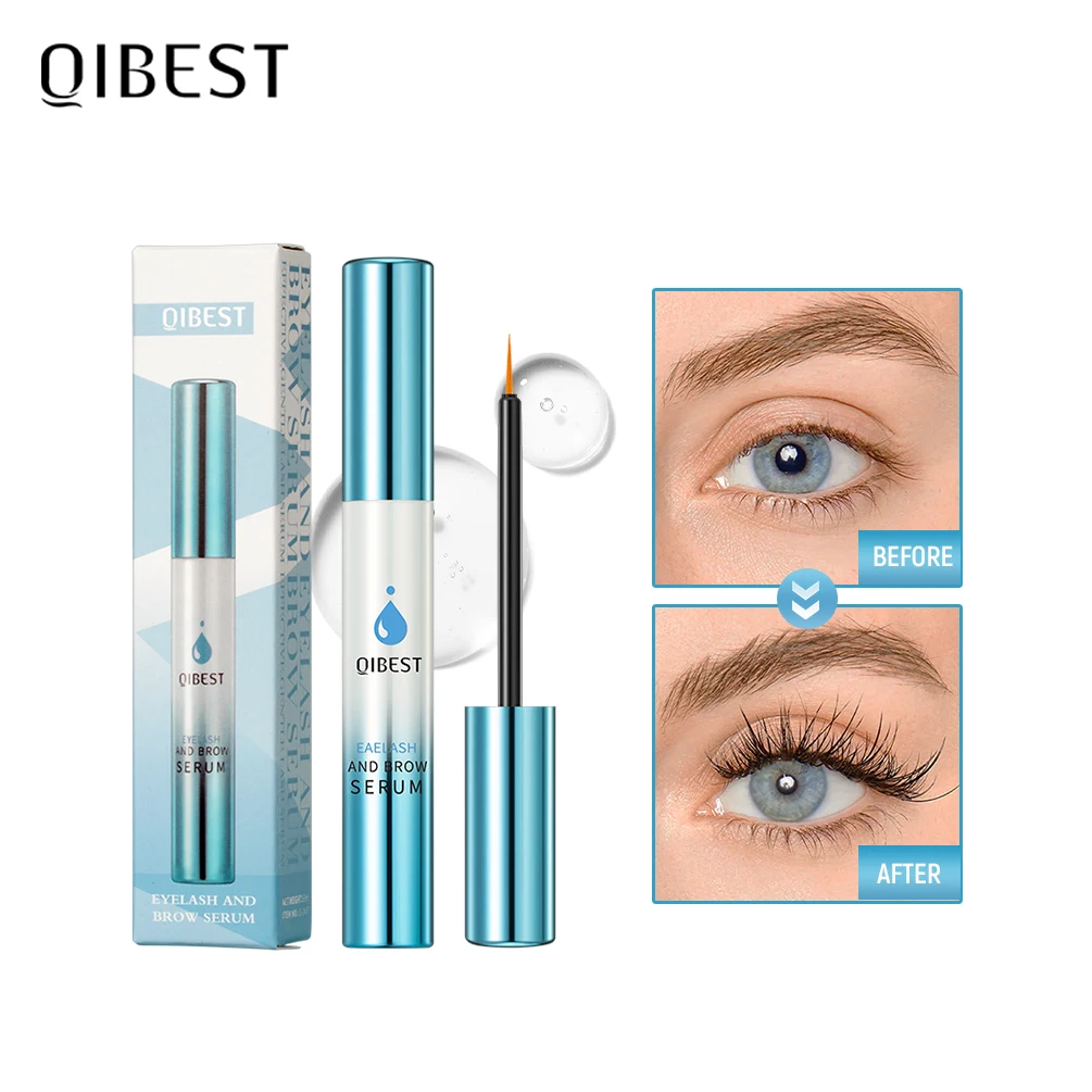 QIBEST Wimpern-Schnellwachstumsserum Natürliches Augenbrauen- und Wimpernserum für Mehr Volumen, Dicke und Länge