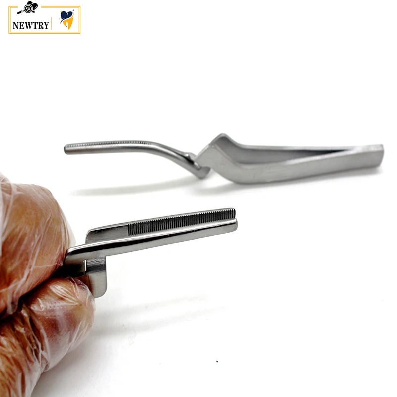 Stainless Steel Dental Articulating Paper Tweezers Straight Curved Occlusion Strip Plier Dentist Instrument Occlusal Bite Forcep