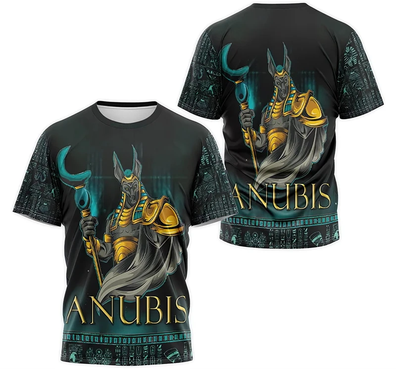 

Ancient Egypt Pharaoh Anubis Pattern 3D Print T-Shirts Men Women Short Sleeve T Shirt Unisex Harajuku Y2k Tees Tops Kids Clothes