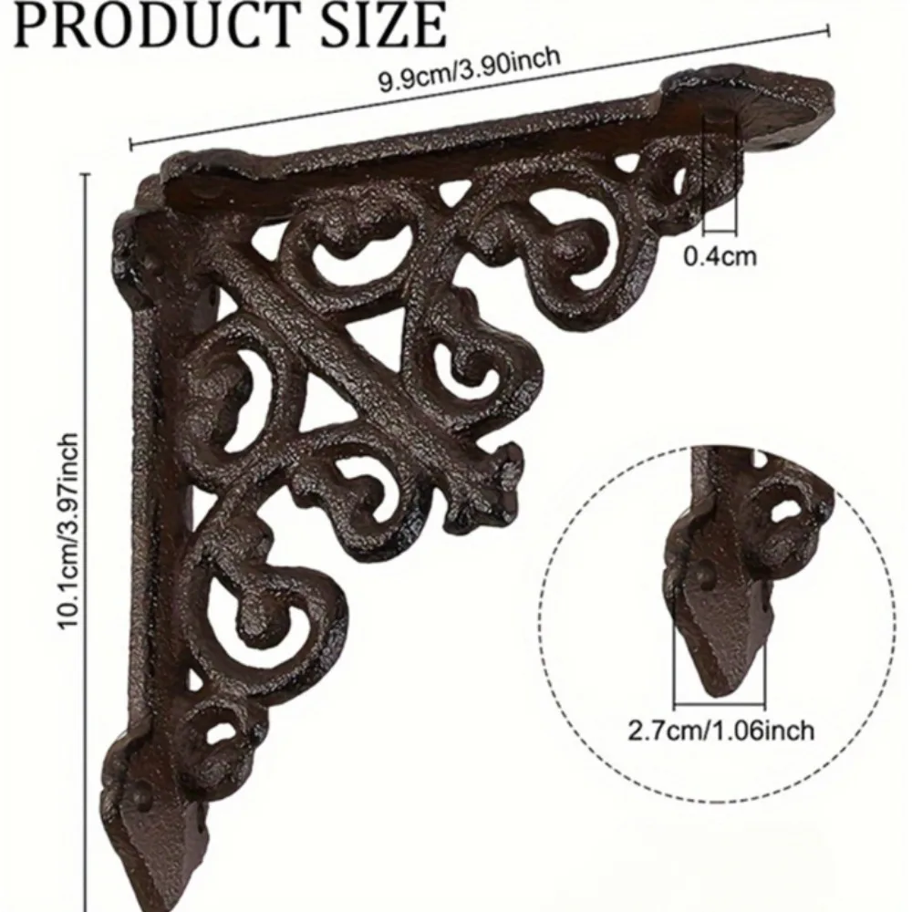 Nordic retro thick iron cast iron triangular support frame, wall load-bearing storage, fixed bracket, layer board decoration