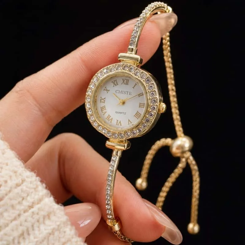 Luxury Rhinestone Women's Watch Elegant Small Dial Quartz Bracelet Wristwatch Fashion Brand Ladies Watch Gift Clock Reloj Mujer