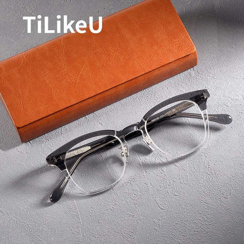 

Japanese niche design Acetate Square Eyeglasses Frames Men and Women Fashion Vintage Handmade High Degree Myopia Glasses Frames