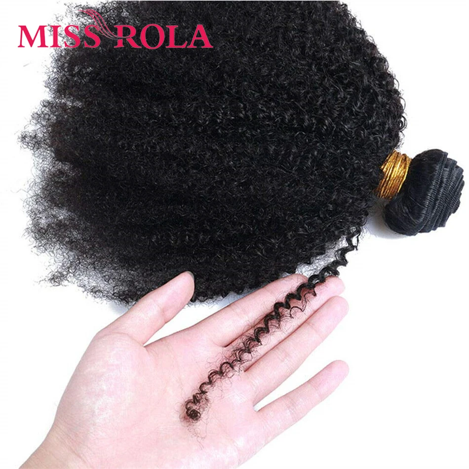 Miss Rola бразильские афро кудрявые вьющиеся волосы, искусственные 100% человеческие волосы, натуральные черные кудрявые волосы для наращивания, двойные пряди без повреждений