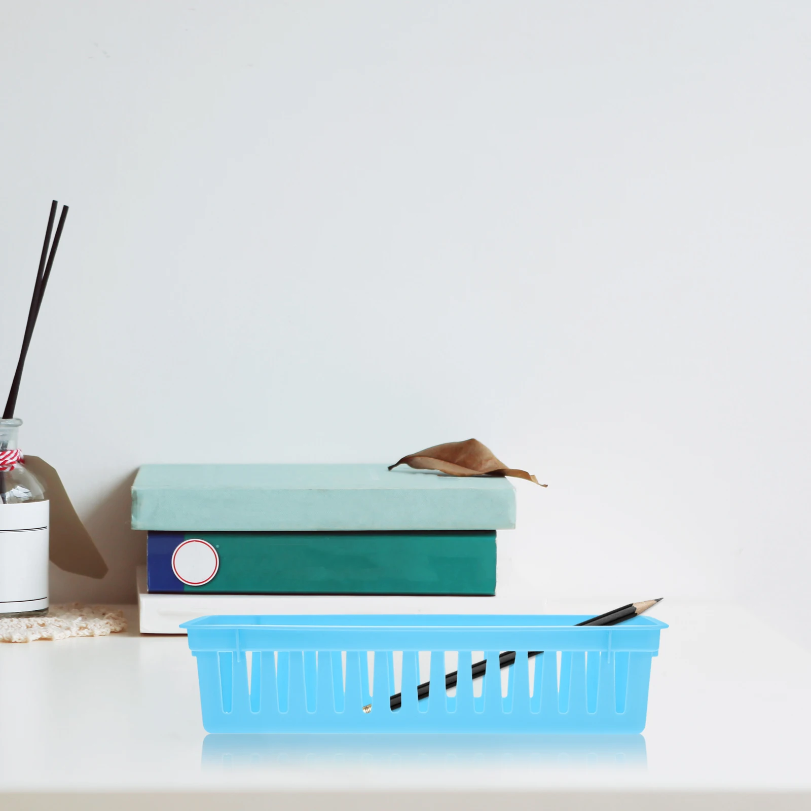 

Plastic Desk Pencil Holder Storage Baskets Classroom Organization Crayon Box Student Organizer Colored Pencil Tray