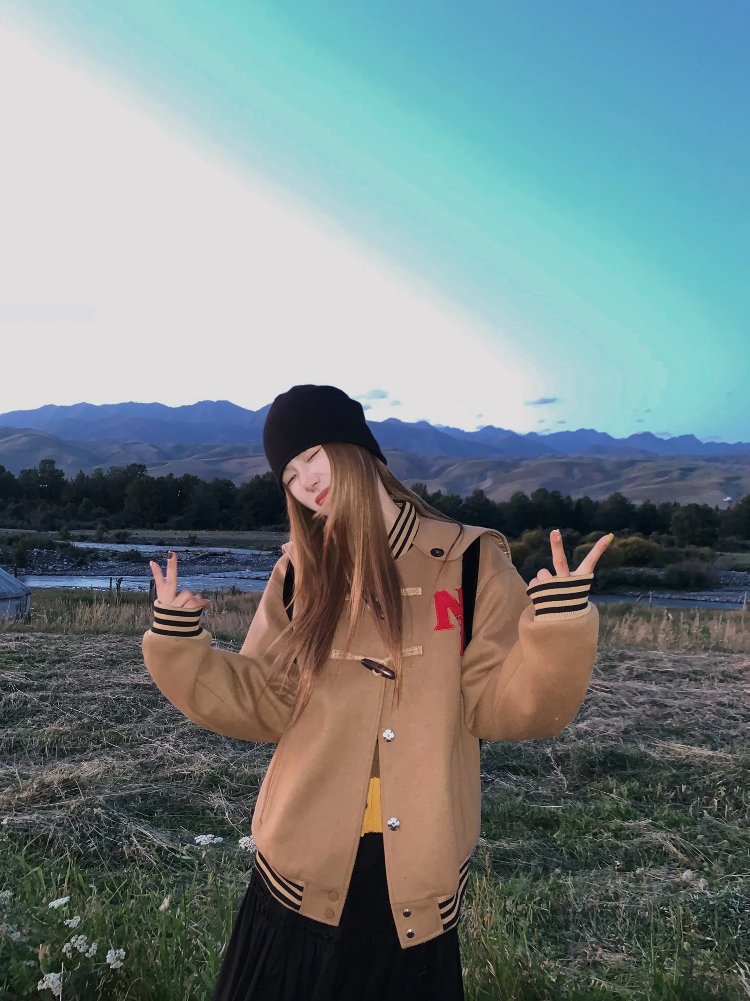 

Jennie Role Model Removable Navy Collar Embroidered Baseball Jaet Casual Sle Contrast Color Design for Ladies