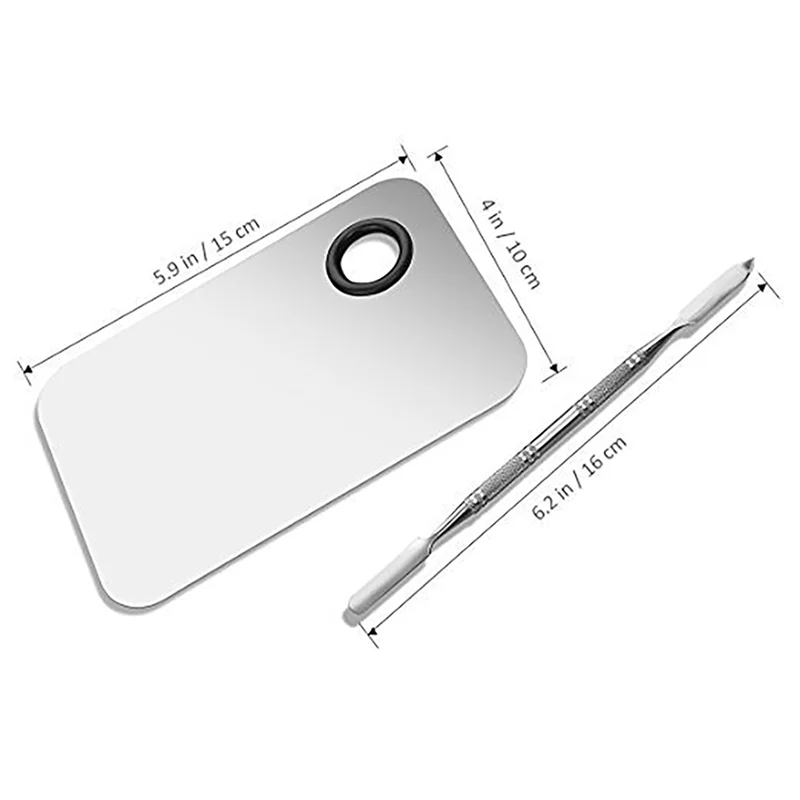 2X bandeja de paleta de maquillaje profesional maquillaje mixto paleta de base líquida de acero inoxidable herramientas de maquillaje de arte de acuarela
