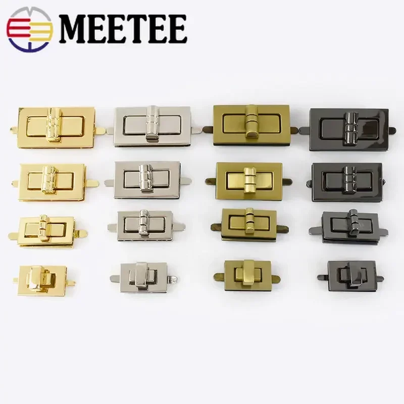 2/5Sets Metal Twist Turn Lock Buckle Purse Snap Clasps Closure Hasp Buckles Belt Hook Crafts Locks Clasp Accessories for Handbag