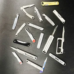 21 Styles Titanium Alloy Scalpel NO11 Replaceable Blades Stainless Steel Folding Knife Quick Open Portable EDC Knife Useful Tool