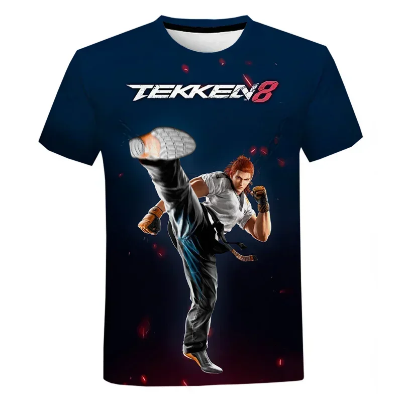 Fighting New Game Tekken 8 3D Printed T Shirt for Men Clothes Harajuku Streetwear T-Shirt for Men Crewneck Short Sleeve Tops