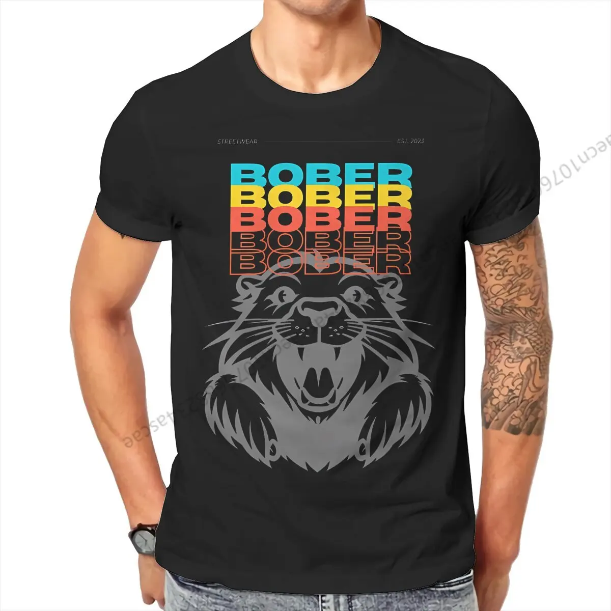 Bober Bóbr Polish Beaver Meme Tshirt Graphic Men Tops Vintage Summer Cotton Clothing T Shirt