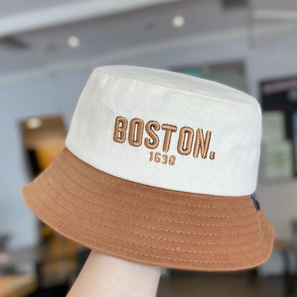 

Fashion Cotton Baby Bucket Hat Wide Brim Adjustable Beach Cap Letter Embroidery Kids Fisherman Hat Summer