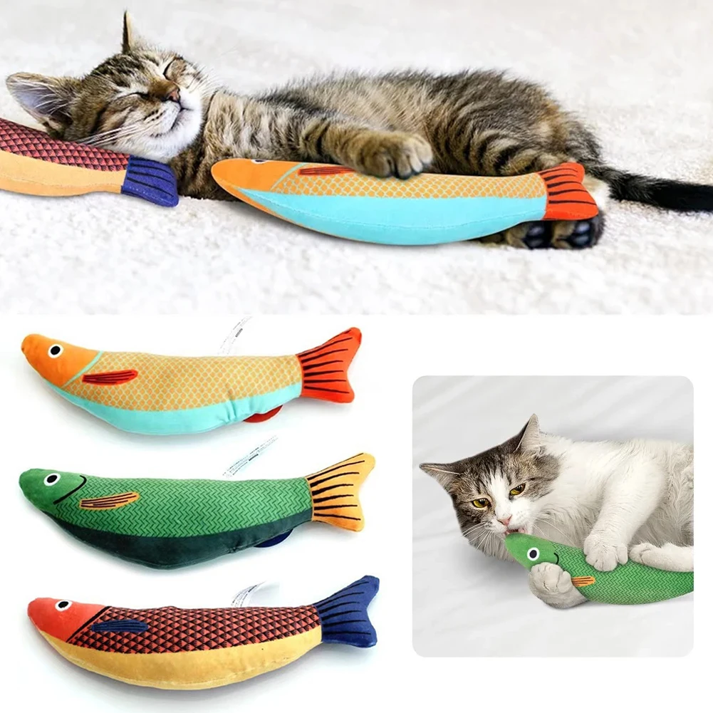 Cat Toy Catnip 3D Simulation Fish Goldfish Kitten Toys Pillowfish Interactive Sounding Cat Chew Bite Plush Toys Cat Supplies