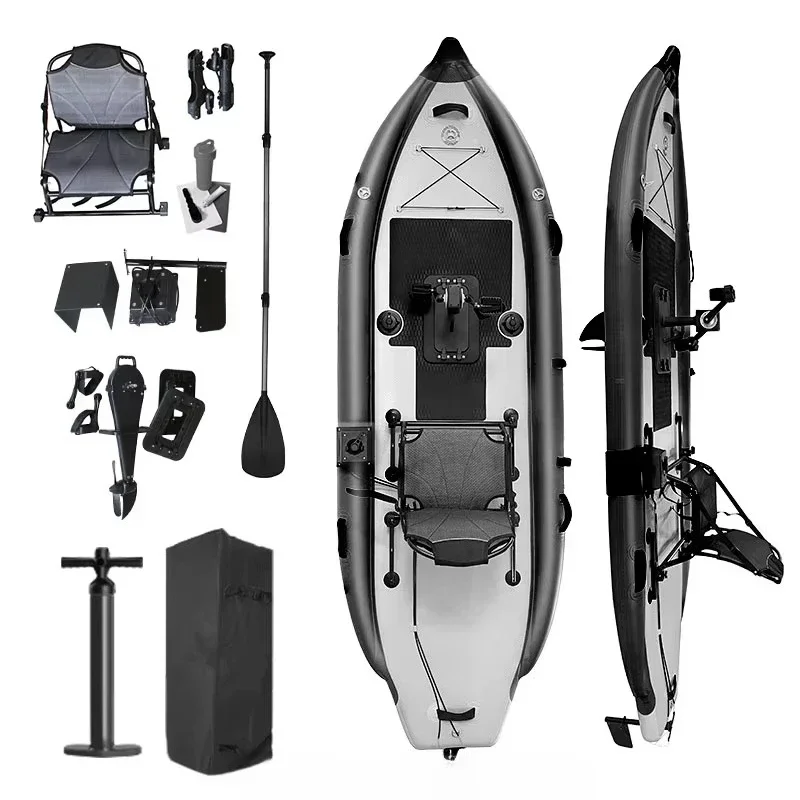 2026-Favorite High Quality Inflatable Drop Stitch Kajak Fishing Surfing Canoe Rowing Boat Pedal Kayak for Adult