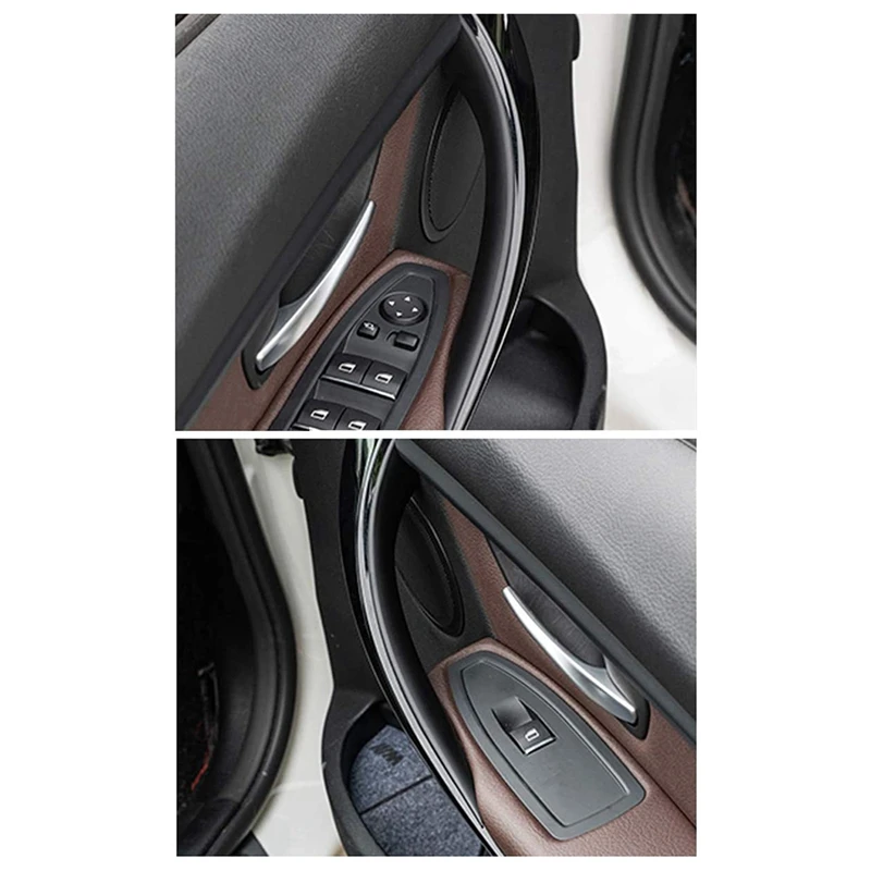 4PCS Interior Door Panel Grab Handle Covers For -BMW 3 4 Series F30 F35 320I 320Li 328I 328Li 335I 335Li 2012- 2018