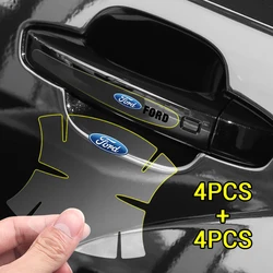 Transparent Car Door Handle Cup Protector Films Anti Scratch Stickers For Ford Fiesta Focus 2 mk3 Mondeo mk4 Mustang Ranger Kuga