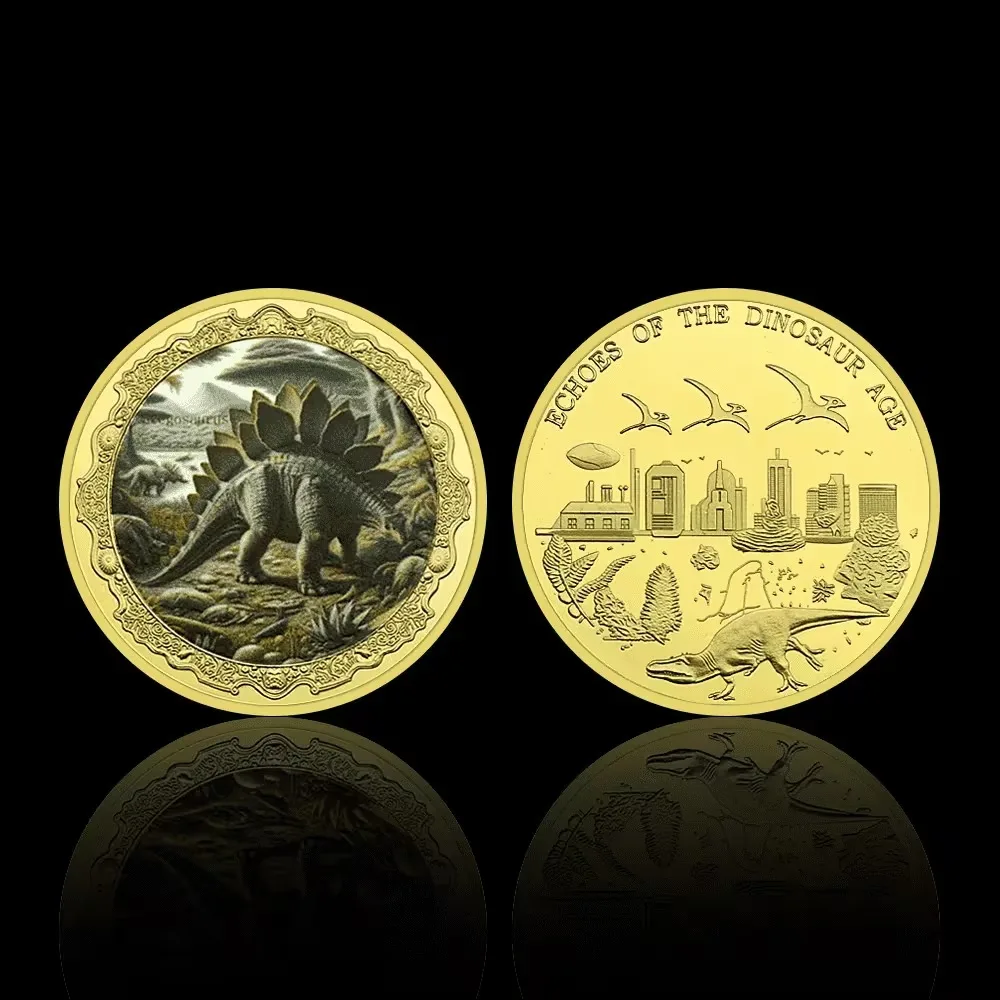 Jurassic Park Commemorative Souvenir Coin Replica Dinosaur Medallion Badges Collectible Coins for Fans