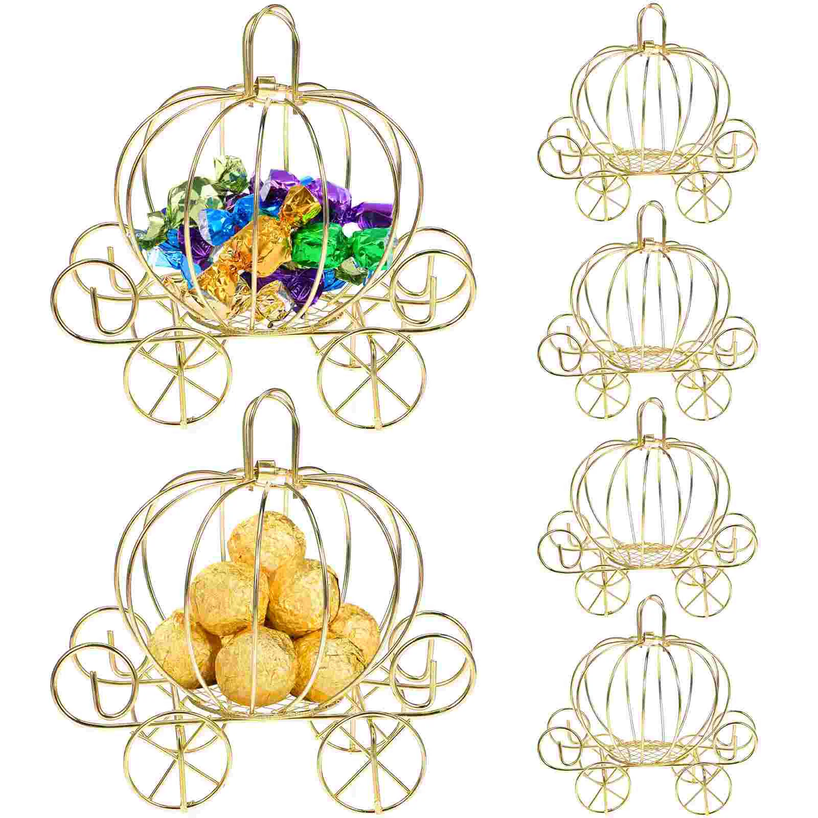 

6 Pcs Boxes Candy Treat Party Favors Wedding Carriage Pumpkin Cart Decor Bridesmaid