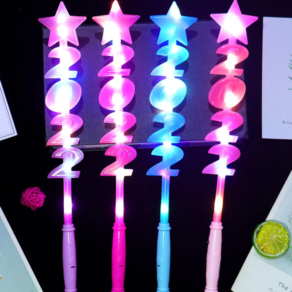 4 قطعة عصي يدوية متوهجة 2022 عصا لامعة عصا فلاش إبداعية مع ثلاثة أوضاع إضاءة لأداء الرقص للاستخدام الليلي الملون #4