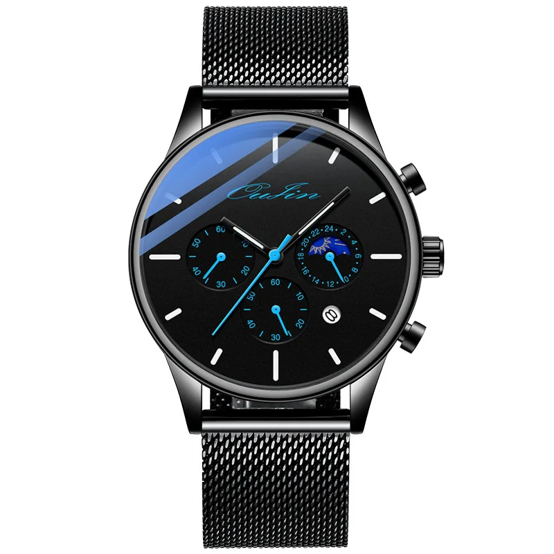 Montre de sport ultra-mince pour hommes, nouvelle marque de luxe, tendance, lumineuse, étanche, bracelet en acier, à la mode