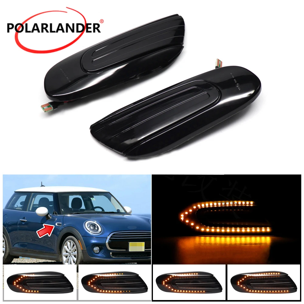 

D0510 Динамический светодиодный боковой указатель поворота (желтый) для Mini Cooper F55 F56 F57 2014-2017, деталь для внешнего тюнинга автомобиля