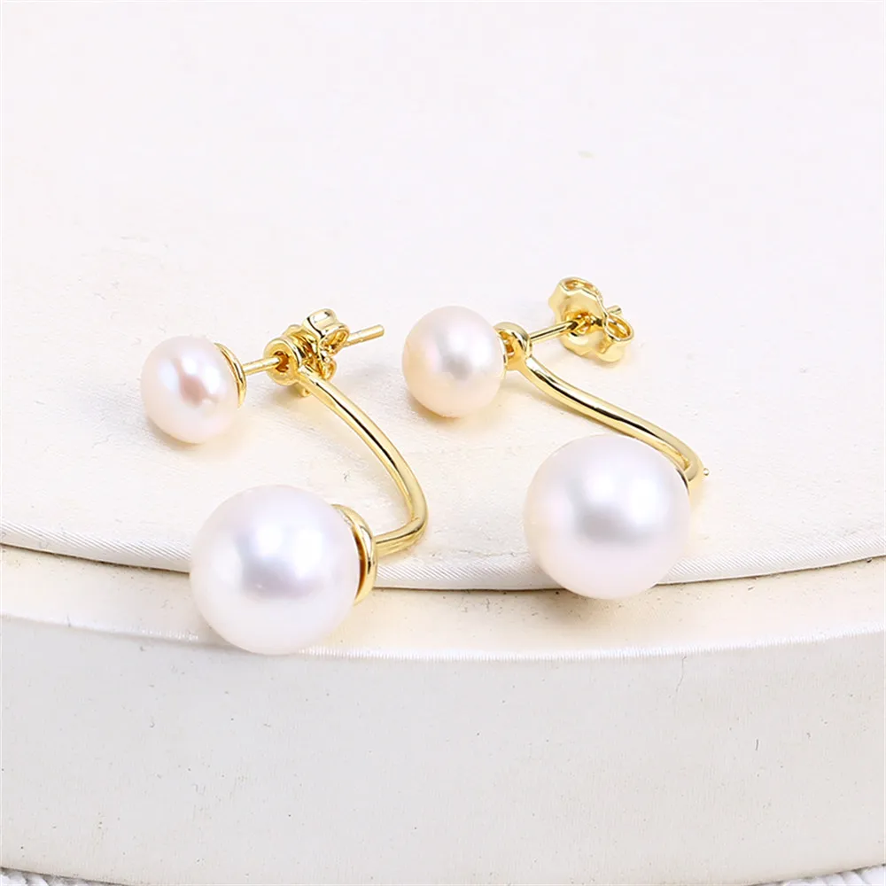 

Domestic 14K Gold Injected Color Preserving Pearl Earrings Song Hye-kyo's Female DIY Earrings Are Simple and Superior