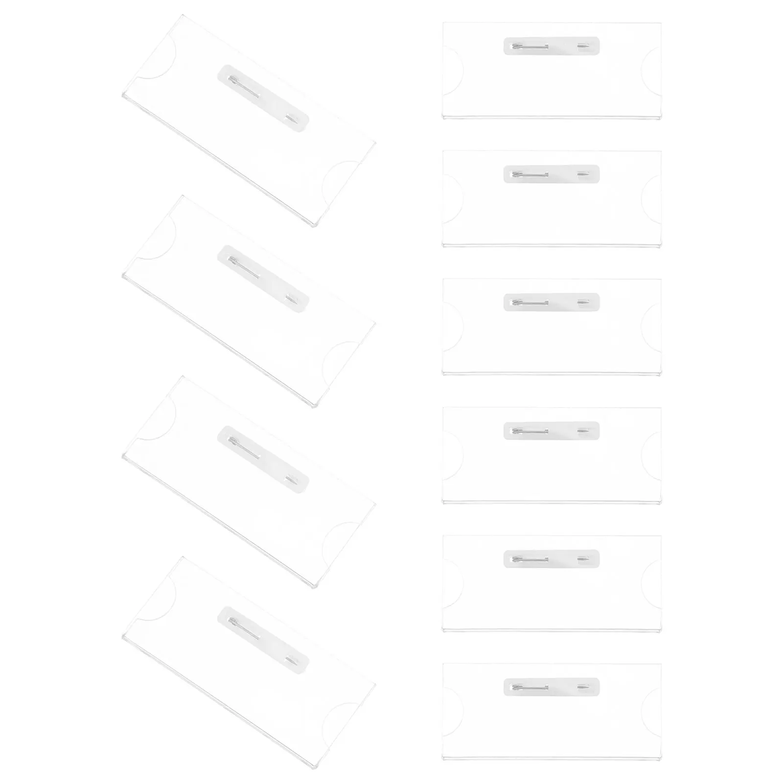 

10Pcs Identity Badge Holders Smooth Flat Surface Card Cases School Work Employee Name Tag Holders Badge Cases