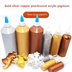 500ml Metal Pearlescent Acrylic Paint Gold Silver Copper Paint DIY Sculpture Coloring Plaster Graffiti Wall Painting Waterproof