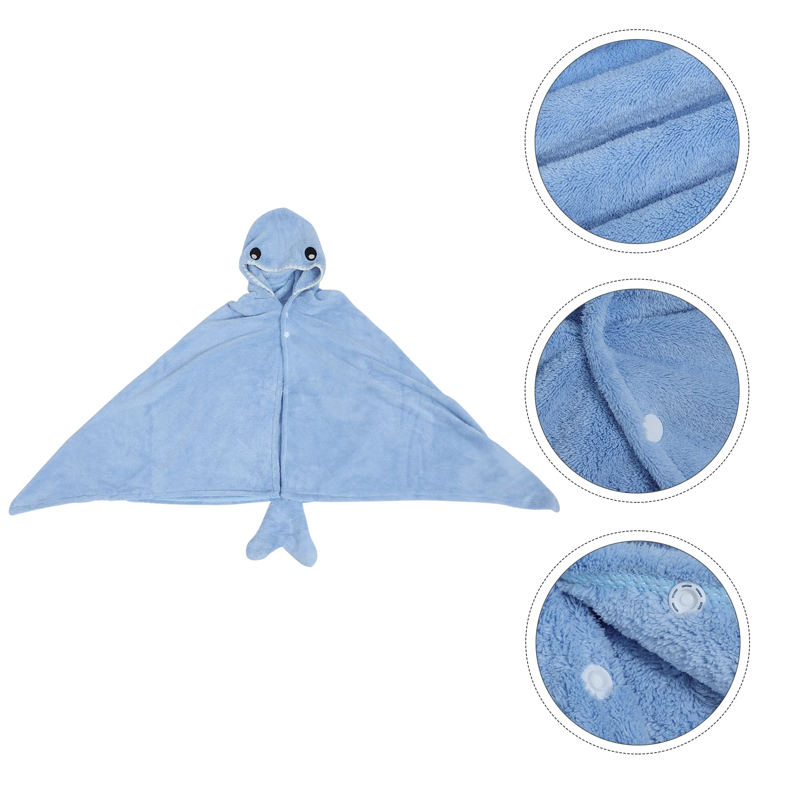 

Coral Fleece Bath Towel Kids Bathrobe Soft Absorbing Cartoon Pattern Children Blue Washcloth Cloak Durable Infant