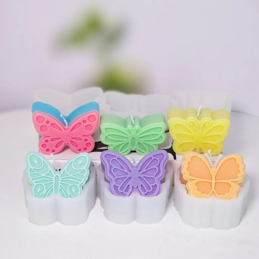 Flache Blume Schmetterling Silikon Formen 3D DIY Schmetterling Engel Ornament Aroma Duft Seife Handgemachte Gips Machen Werkzeuge Hause Geschenke
