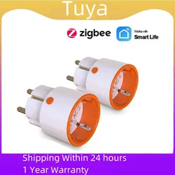 Tuya 16A EU Smart Power Plug Zigbee 3.0 Outlet Child Lock Smart Socket Remote Control Work With Alexa Google Home