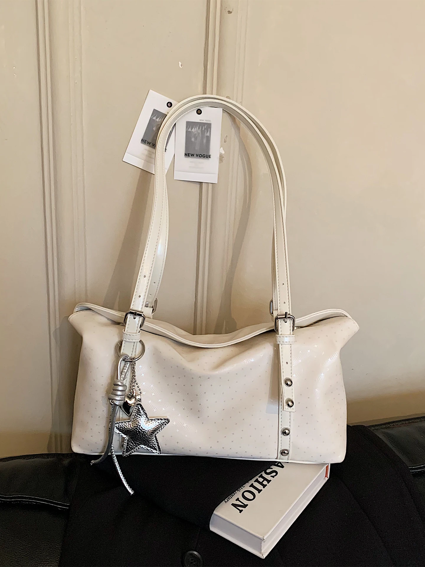 

Elegant Large Capacity Women's Shoulder Bag Fashionable Spring Summer Underarm Bag Detachable Double Shoulder Handbag