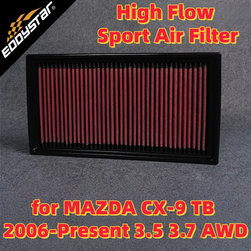 

High Flow Sport Air Filter for MAZDA CX-9 TB 2006-Present 3.5 3.7 AWD Washable Racing Intake Filters