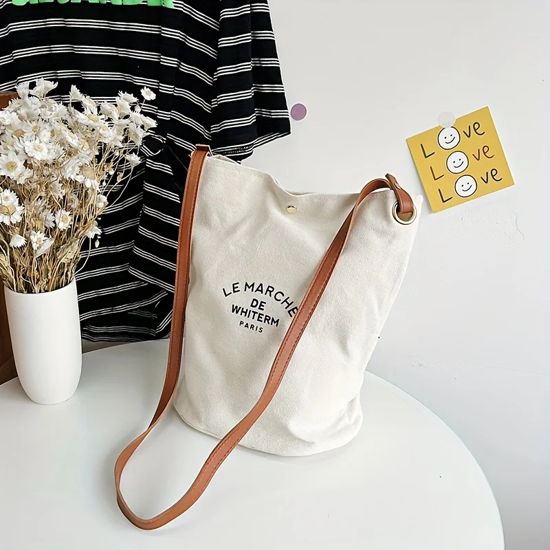 

Canvas Crossbody Bag, Retro Simple Shoulder Bag, Women's Casual Handbag & Tote Purse