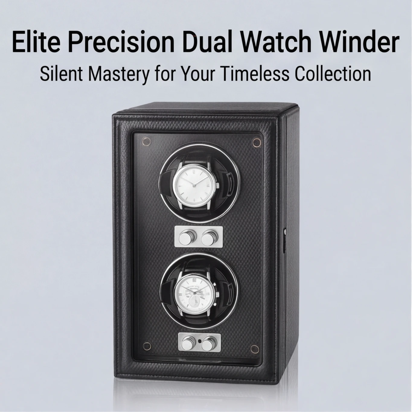 

Luxury 2 Slots Watch Winder Leather Cover With Lock Key Carbon Fiber LED Ultra Quiet Anti-Magnetic Automatic Watch Display Box