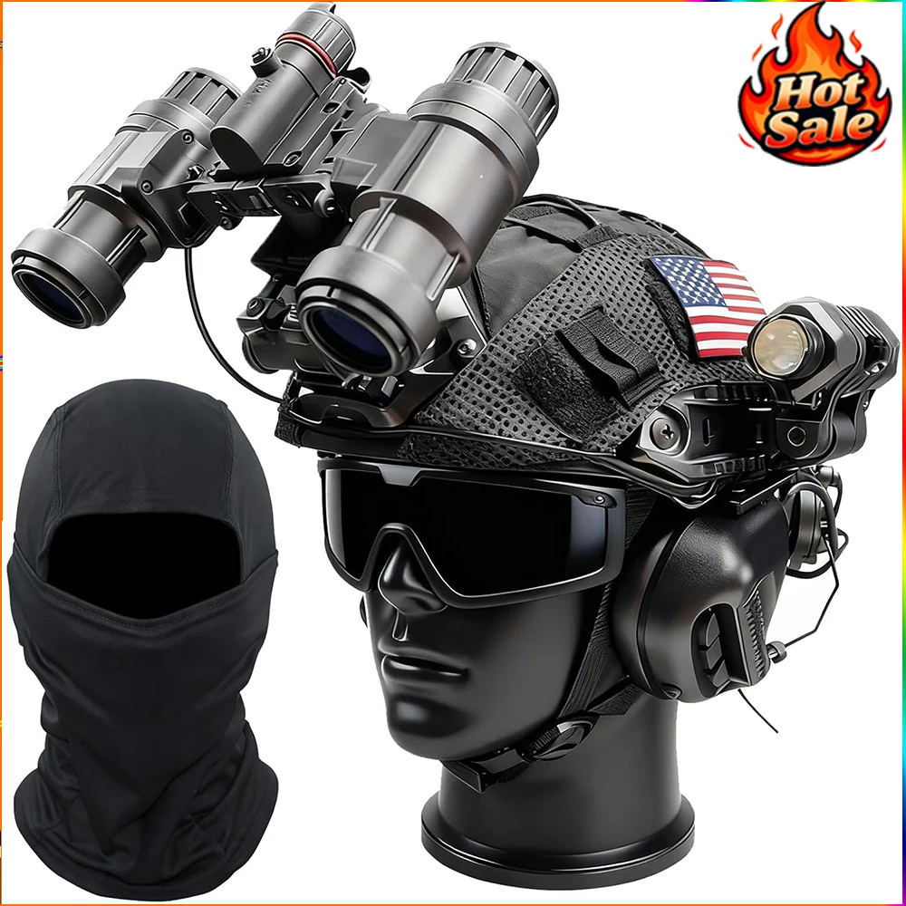 

Multifunctional Military Tactical Bump Helmet 8-in-1 Set with Balaclava Camo Design for Airsoft Paintball Outdoor Field Cosplay