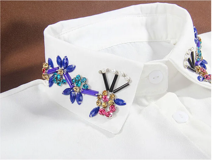 

2023 Chiffon Fake Collars for Womens Shirt Detachable False Collar Blouse Lapel Elastic Collar Tie Faux Col Sweater Nep Kraagie