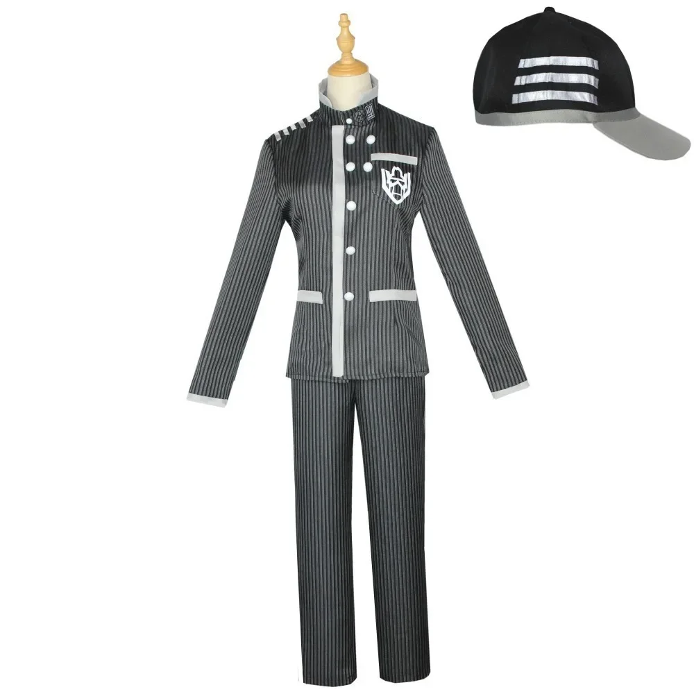 Anime Danganronpa Cosplay Costumes Halloween Costume Adult V3 Saihara Shuichi Detective Slim Uniform Hat Full Set Suit Jacket