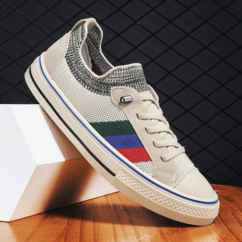 أحذية رياضية للرجال من نسج طائر ، أحذية كاجوال ، مريحة ، ناعمة ، للجري ، خفيفة الوزن ، أحذية بدون كعب بمنصة ، أحذية مشي رجالية ، موضة #1