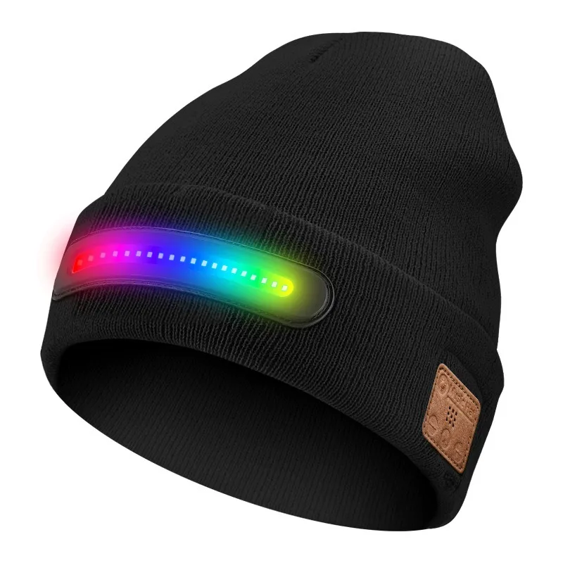 

New Colorful Lighting Cap LED Color Glowing Bluetooth Music Colorful Christmas Glowing Cap