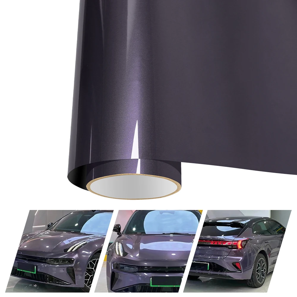 

PET Grey Violet Metallic Vinyl Wrap Film Car Stickers Car Motorcycle Wrapping Covering Film Decorative Auto Styling Accessories
