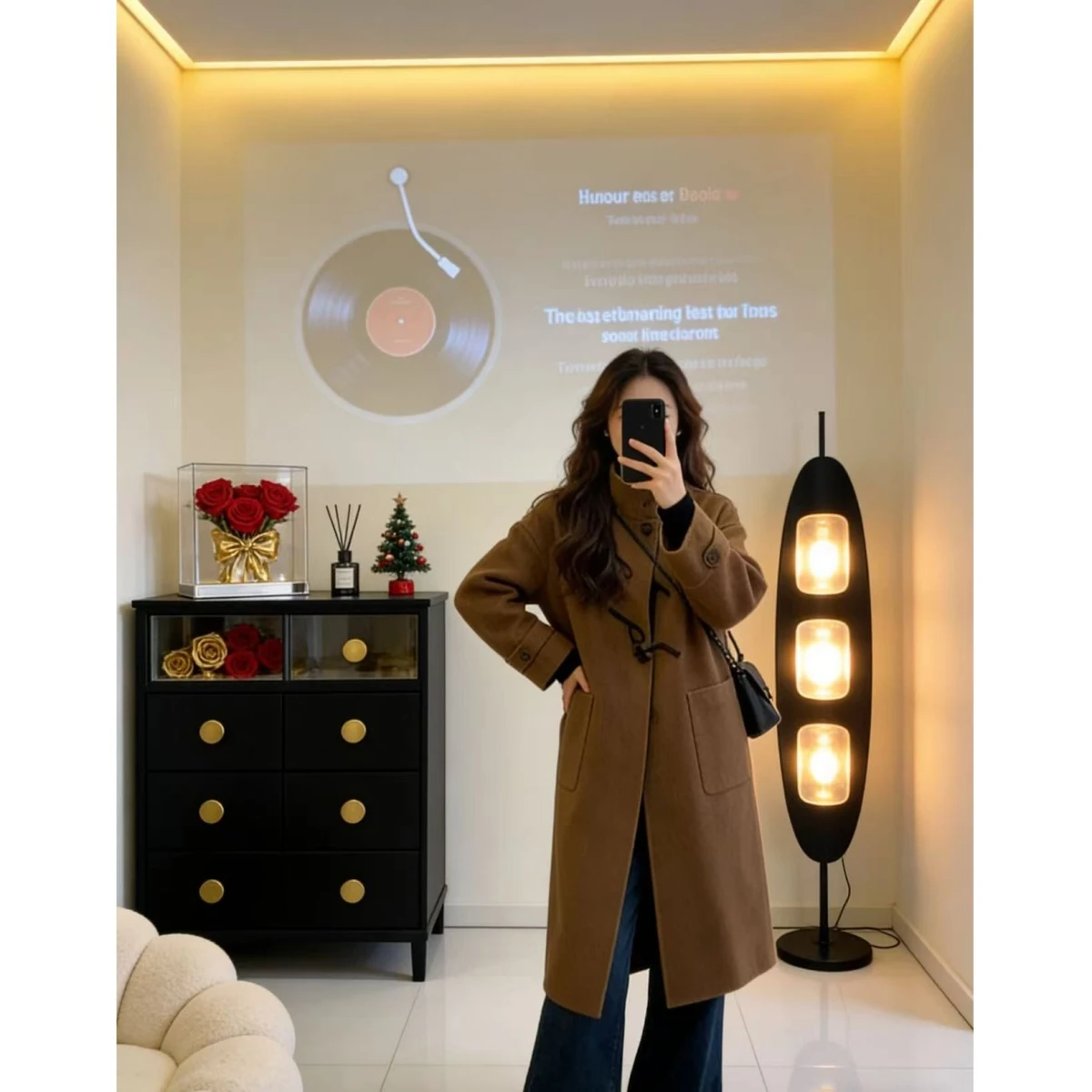 

Unique Stylish Brown Woolen Coat Women Winter Thickened Medium Length Button up Casual Fashion Polyester Fiber High Waist