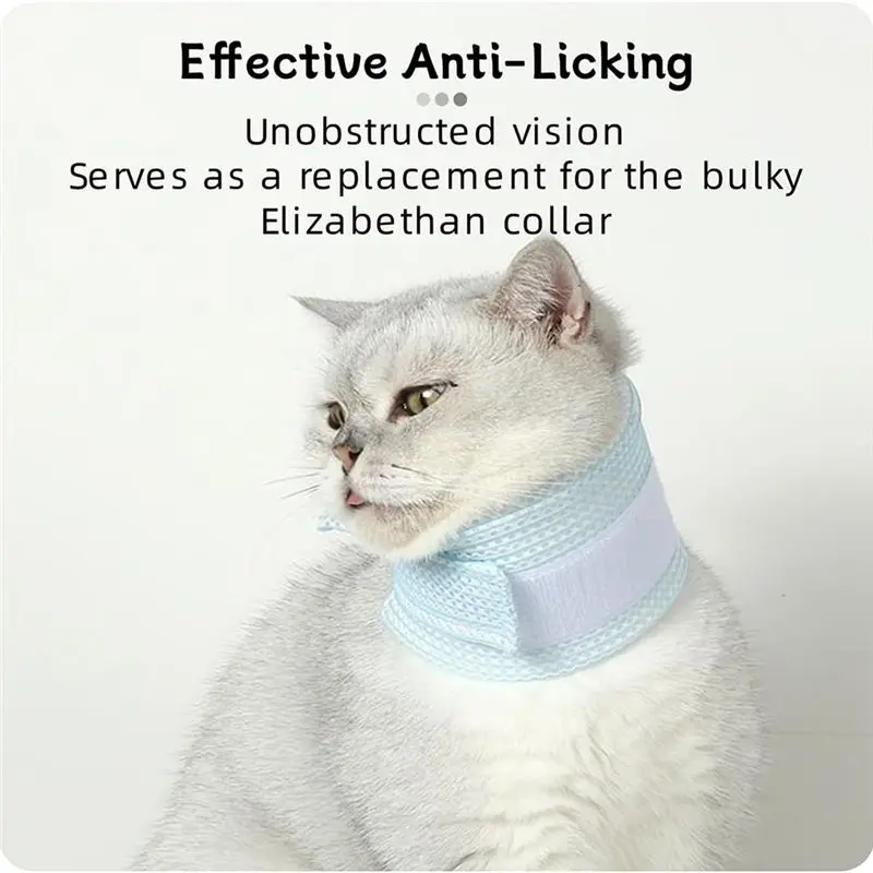 A84X-غطاء دعامة رقبة قطة قابل للتنفس وقابل للتعديل - طوق إيزابيثان للتعافي بعد الجراحة ومضاد للخدش ومضاد لللعق #5