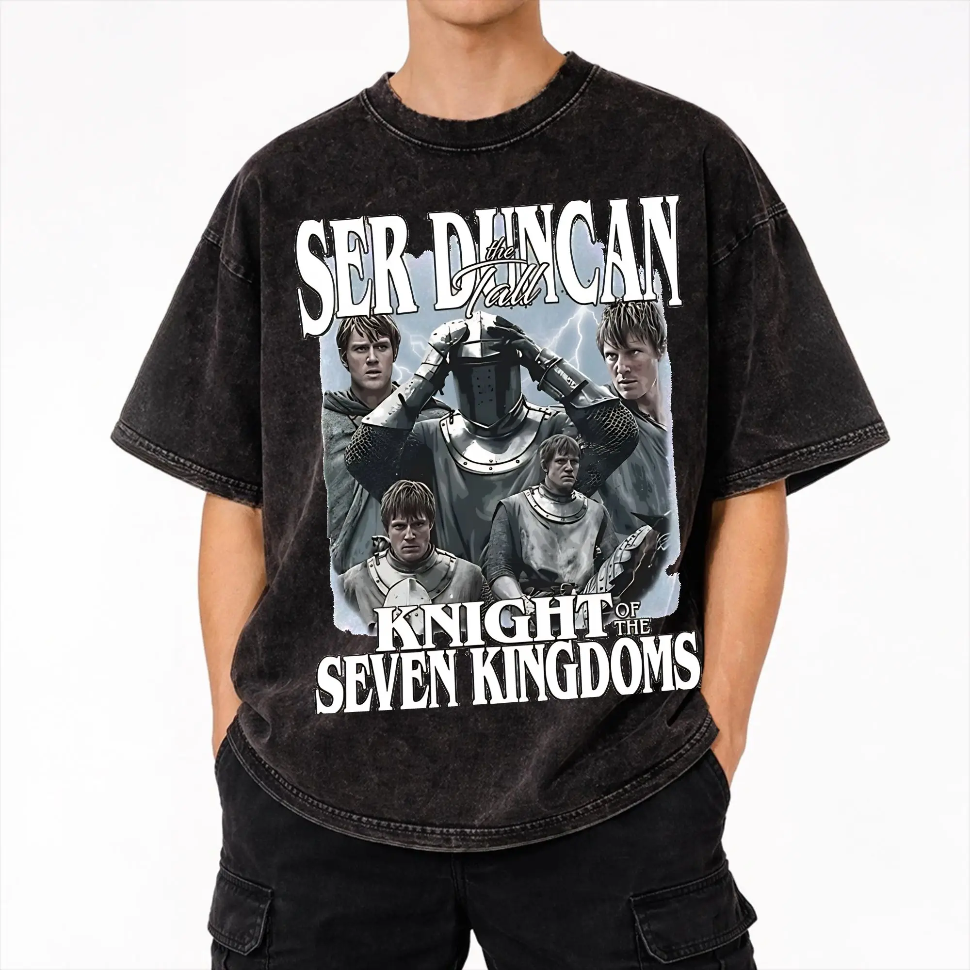 Camisetas con estampado de Ser Duncan the Tall, Caballero de los Siete Reinos, accesorios, camisetas lavadas para hombre y mujer, ropa de calle, camiseta de Hip Hop, verano
