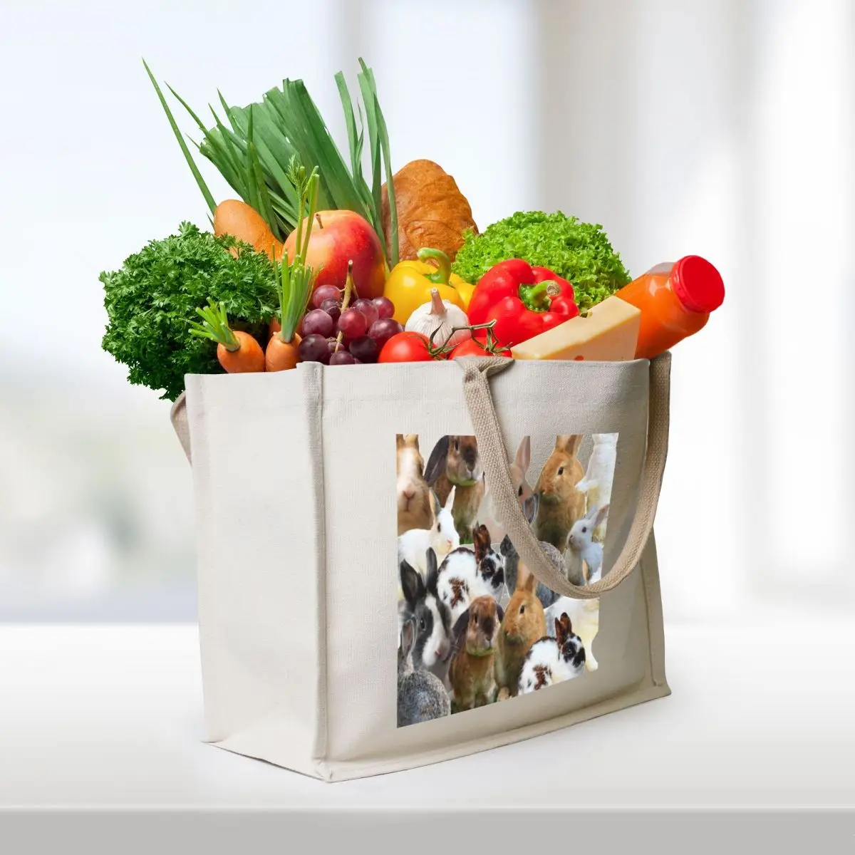 Cute rabbits/bunnies Tote Bag tote bags aesthetic tote bags men cute bag Shopper