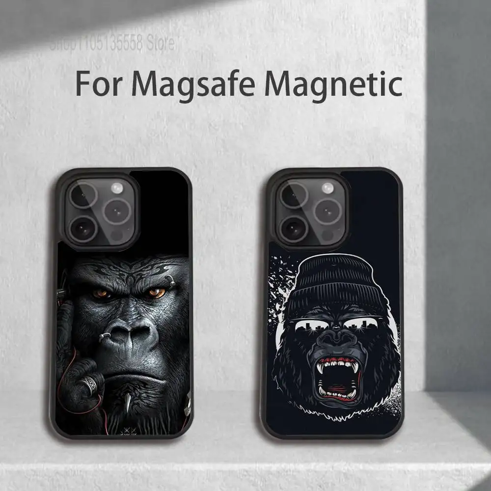 

Monkey Gorilla Art Design Phone Case For iPhone 17,16,15,14,13,12,11,Pro,Max,Plus,Mini,SE4,E Magnetic Magsafe Wireless Charging