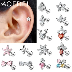 AOEDEJ 1 Piece 16G Threadless Stainless Steel Lip Studs 6/8/10MM Labret Piercings Star Bow Shape Earring Helix Cartilage Jewelry